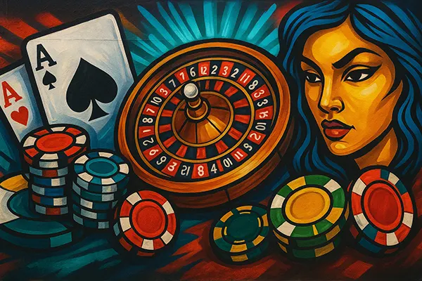Poker chips graffiti